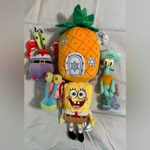 SpongeBob SquarePants Plush Set - Yellow, Green, Red with tag protectors
